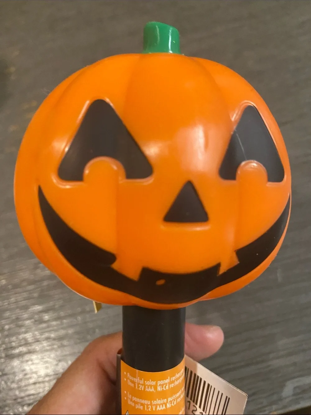 Solar Halloween Garden Stake Lights - Skull & Pumpkin (Orange, Black)